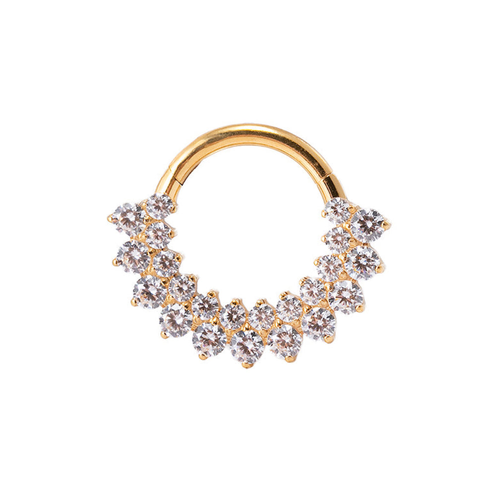 Titan Segmentring Kristalle Silber Septum Clicker | Steel Force