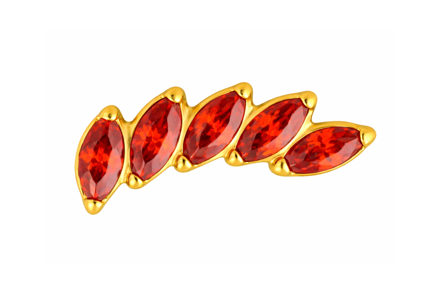 Titan Aufsatz mit Innengewinde – Marquise Zirkonia Cluster