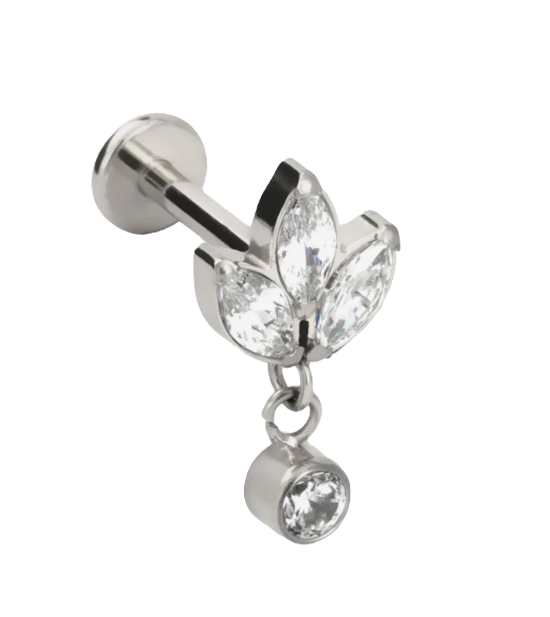 Titan Labret Lotusblüte mit Stein-Anhänger