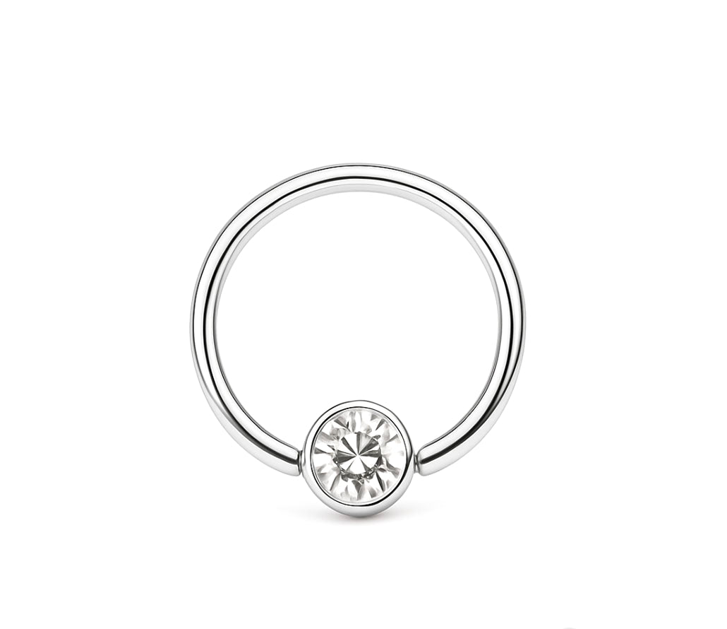 Ring Kugel Flach Zirkonia PVD Klemmkugelring