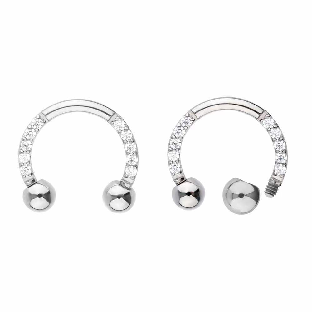 Titan Hufeisenring mit Kristallen