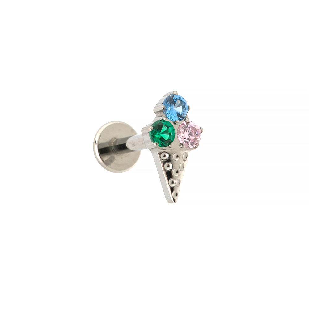 Titan Labret mit Innengewinde Eis