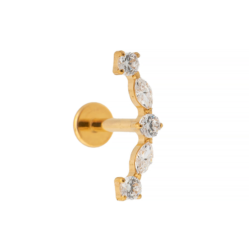 Titan Aufsatz mit gebogener Zirkonia-Reihe