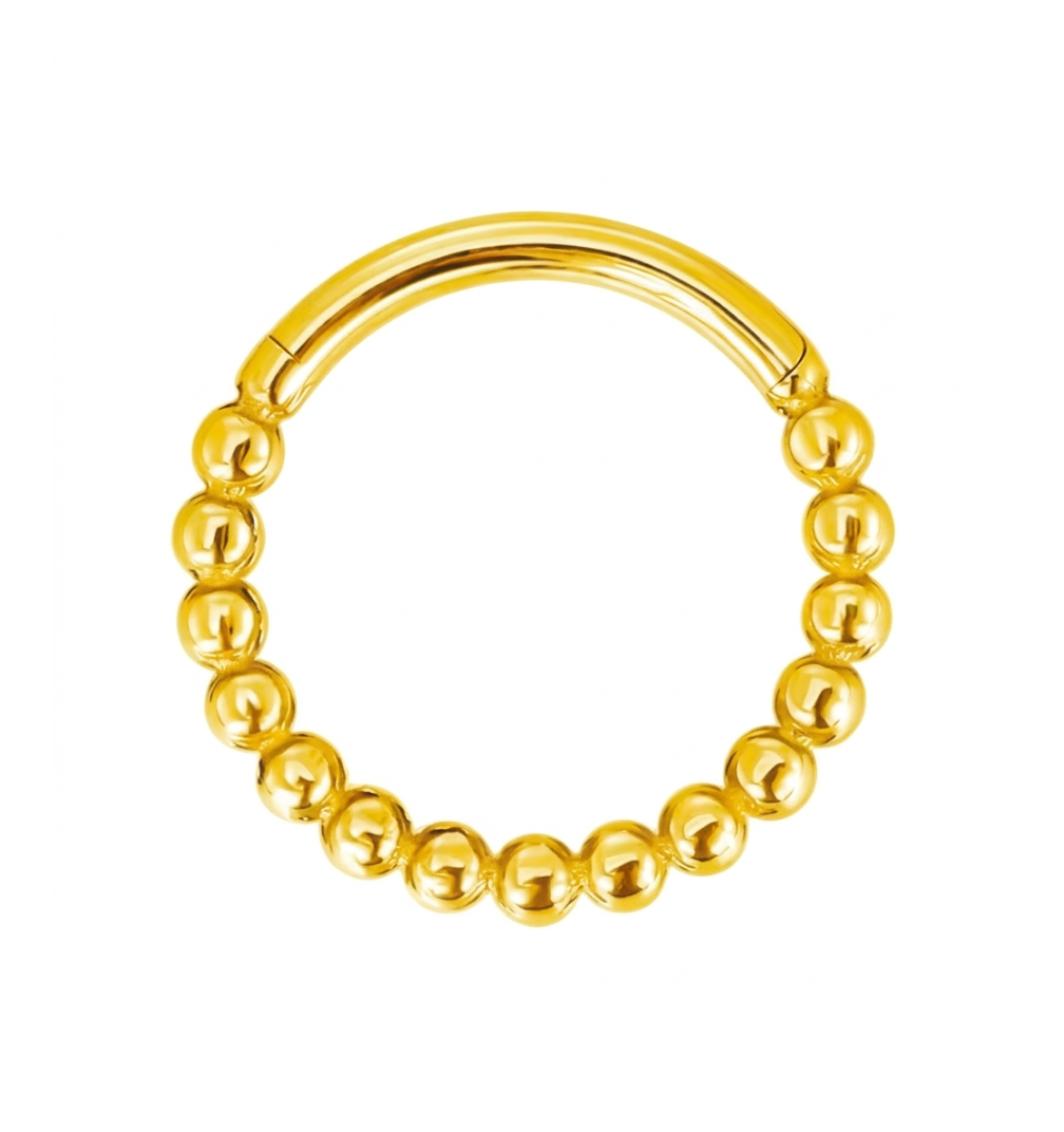 Titan Clicker Segmentring Kugeln Gold Nasenring | Steel Force