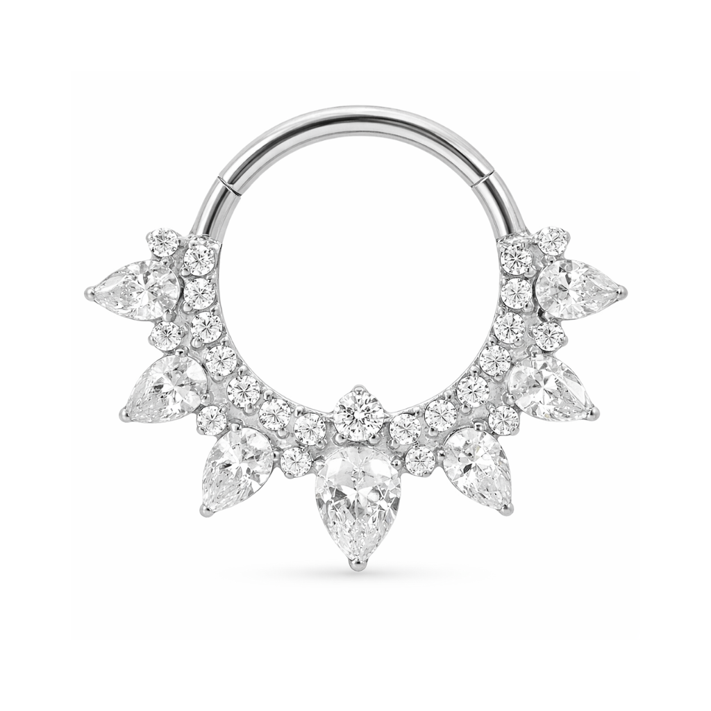 Klassischer Zirkonia Segmentring Silber Daith | Steel Force