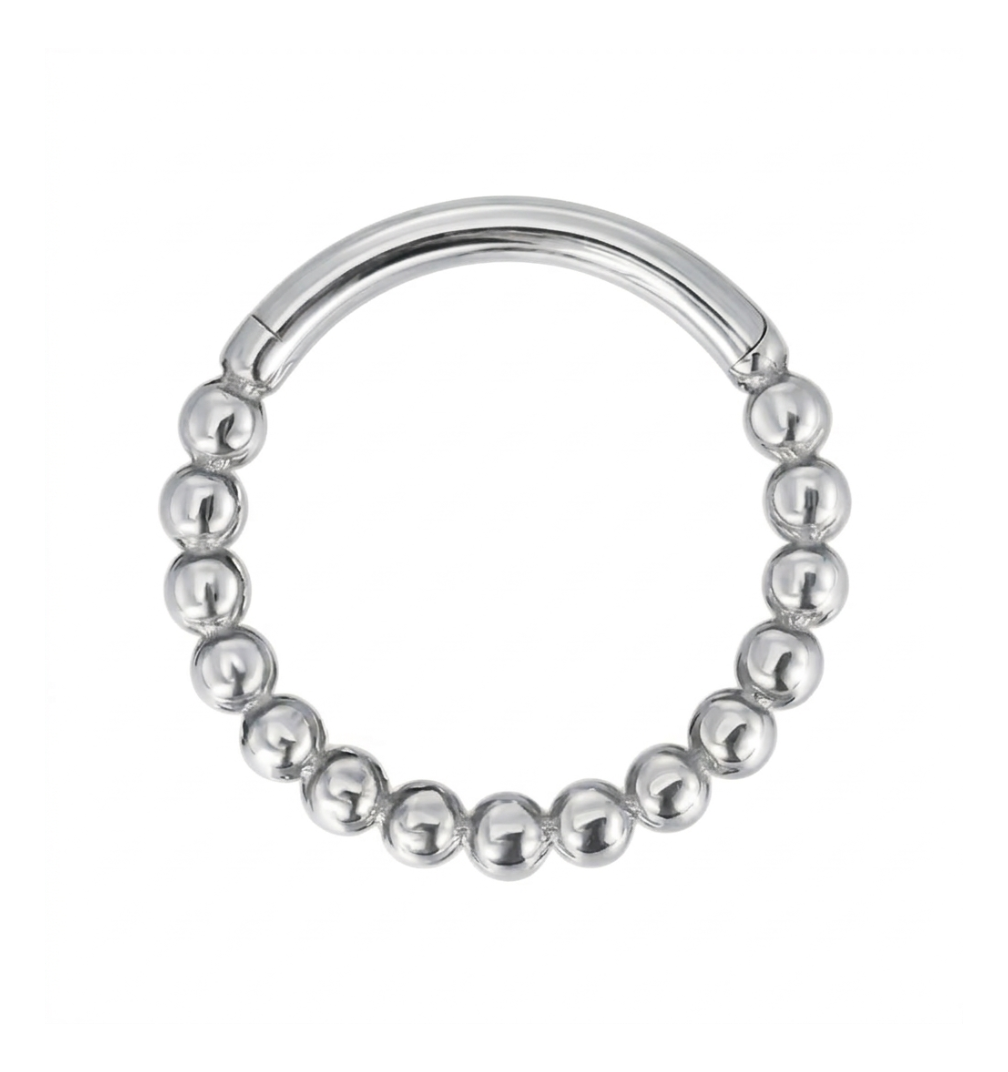 Titan Kugeln Clicker Segmentring Silber Daith | Steel Force