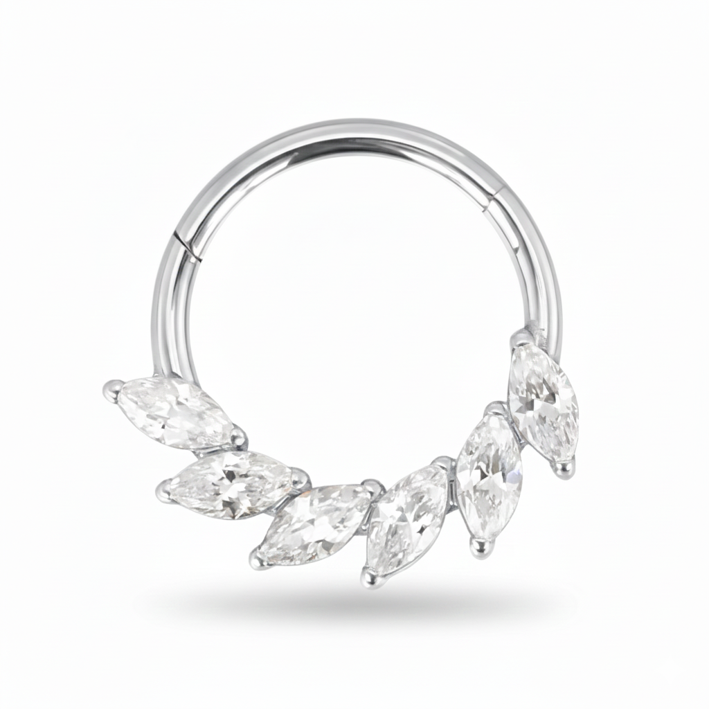 Titan Netz Design Segmentring Silber Nasenring | Steel Force