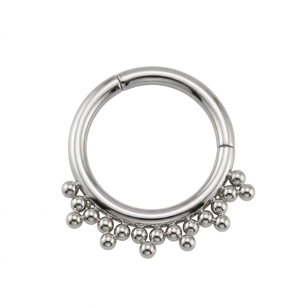 Titan Kugel Segmentring Silber Clicker | Steel Force