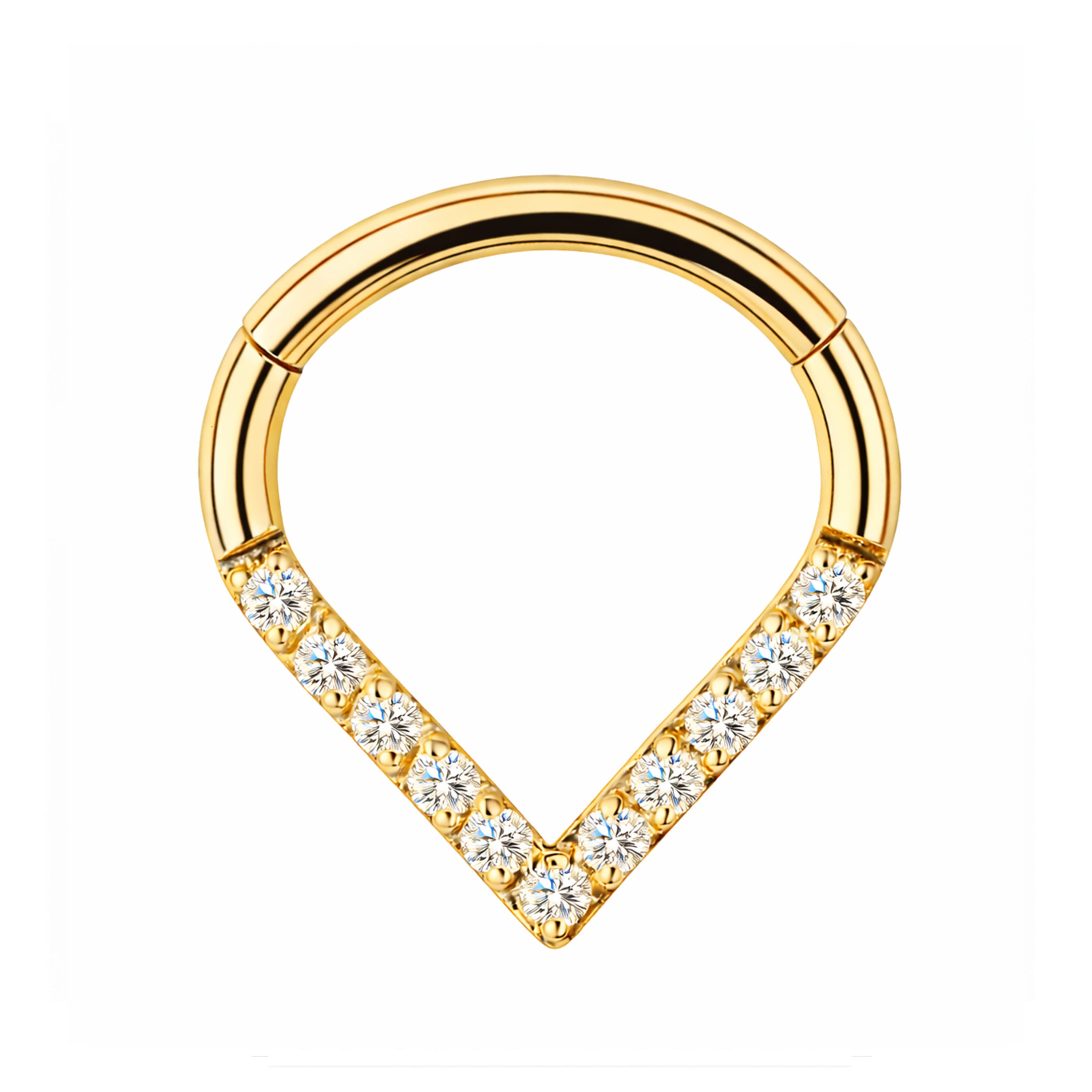 Titan V-Clicker Segmentring Zirkonia Gold | Steel Force
