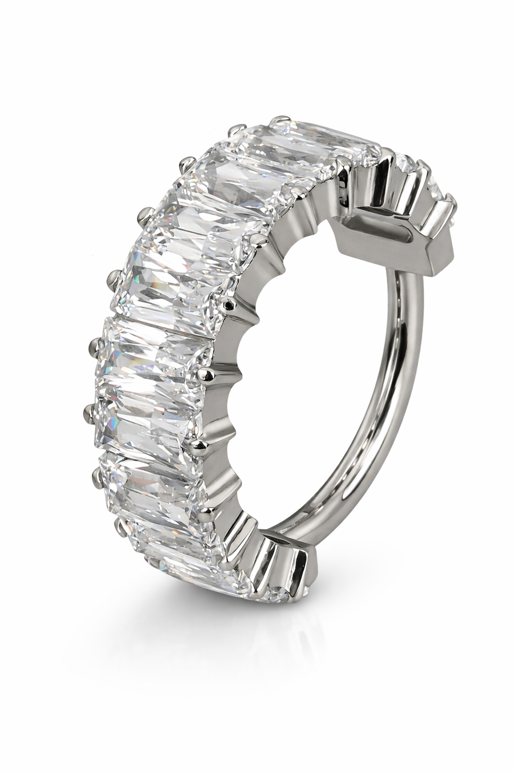 Titan Baguette Zirkonia Segmentring Silber | Steel Force