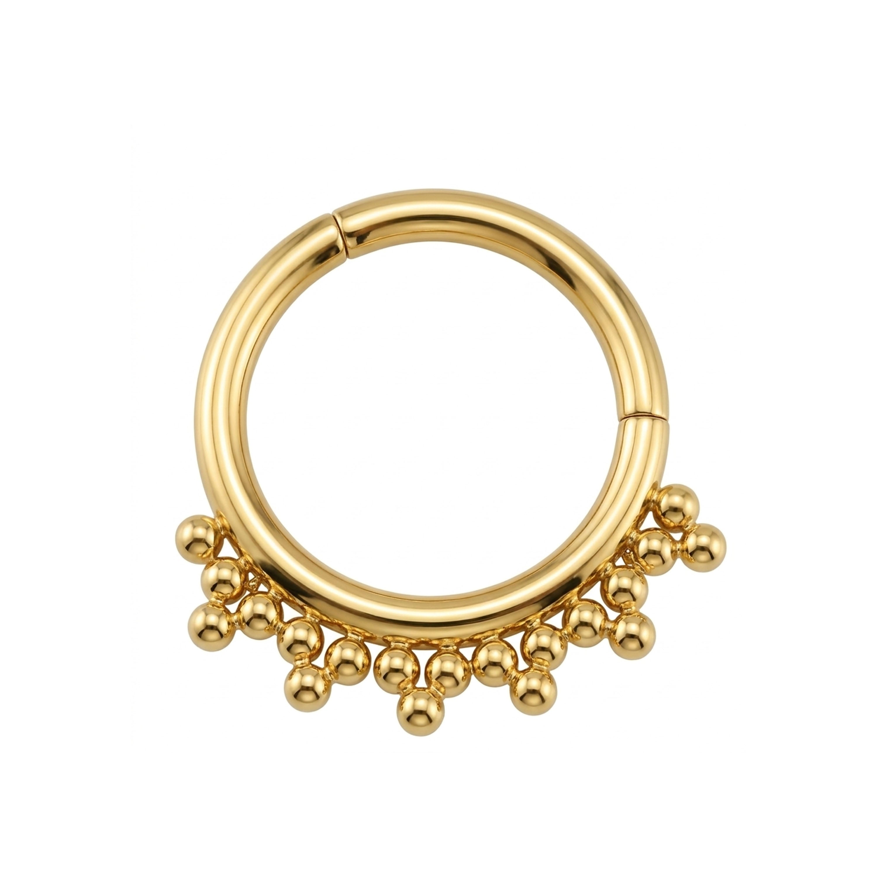 Titan Segmentring Kugeldesign Gold Nasenring | Steel Force