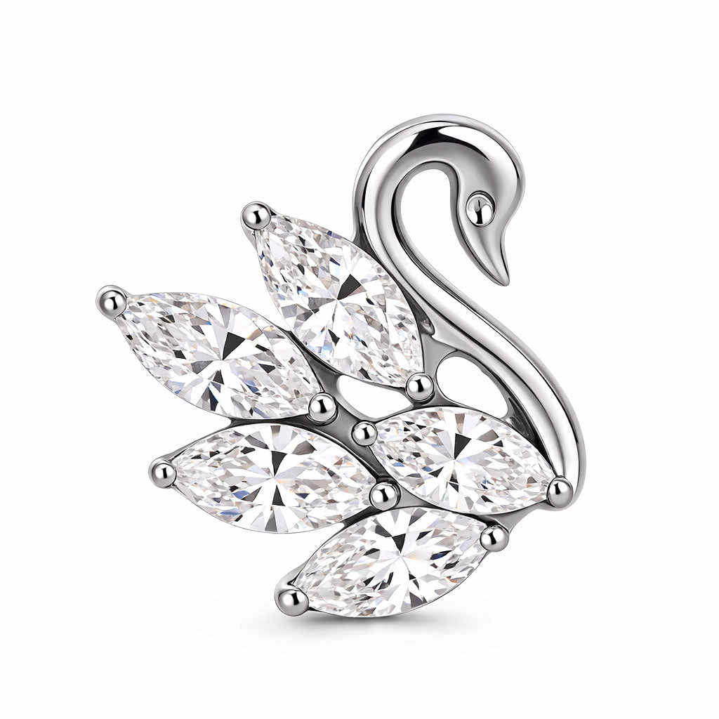 Titan Schwan Aufsatz Silber Helix Tragus | Steel Force