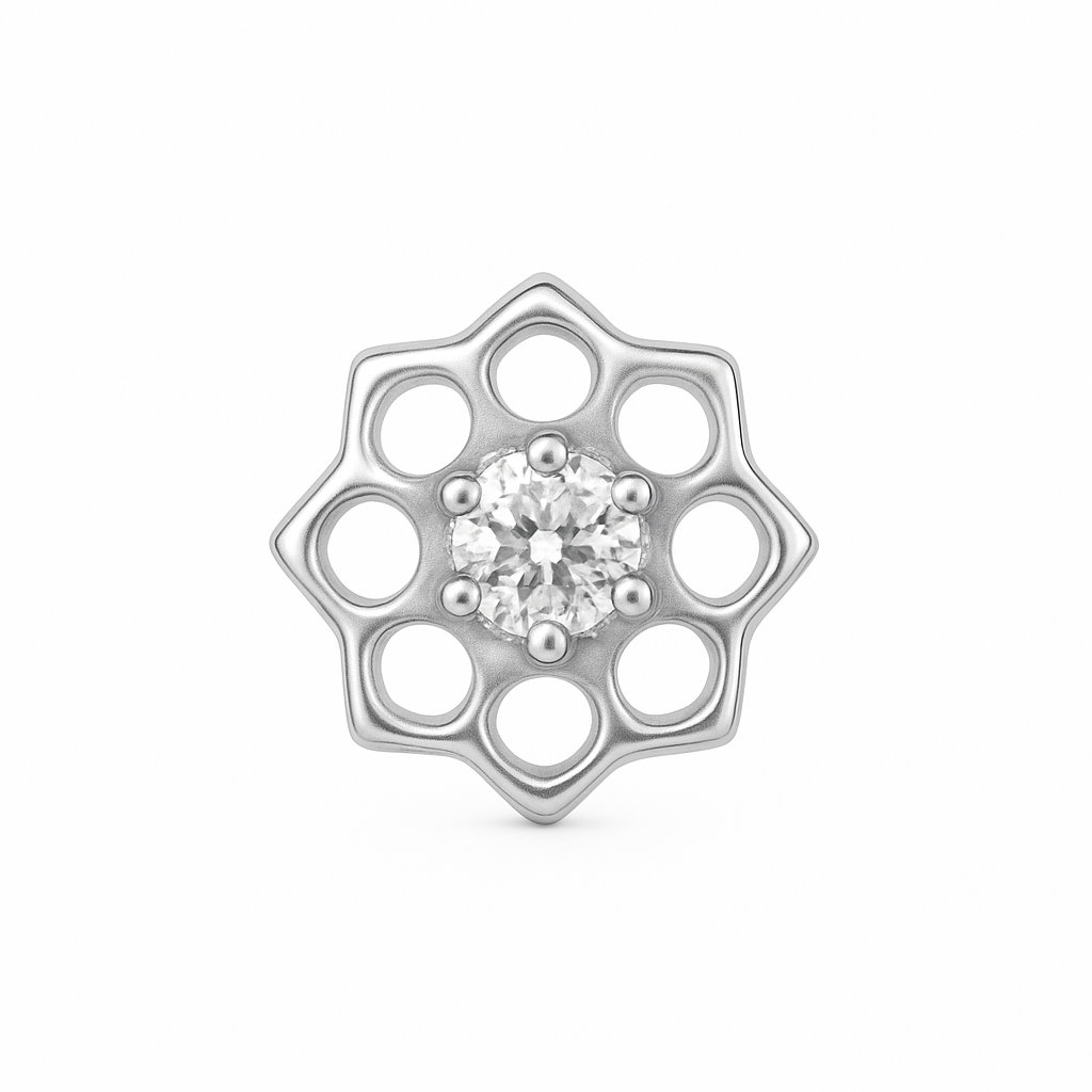 Titan-Aufsatz mit Innengewinde – Mandala mit Kristall