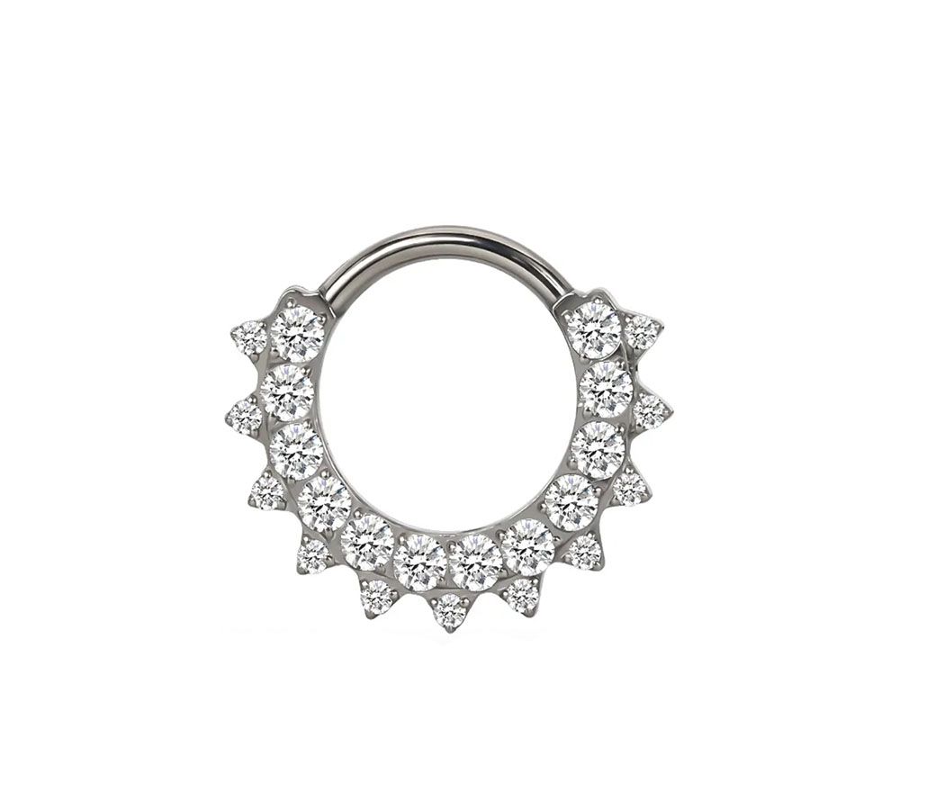 Titan Segmentring mit Kristallen