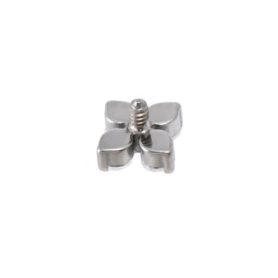Titan-Aufsatz mit Labret – Blume mit 4 Kristallen