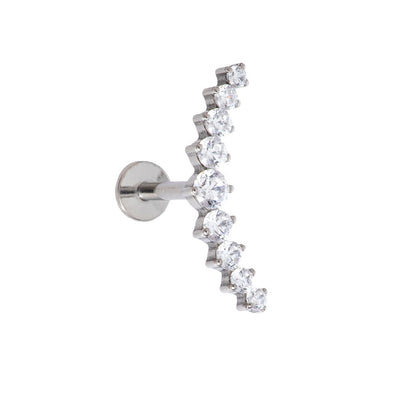 Titan Aufsatz Kristallbogen Labret Gold Piercing | Steel Force