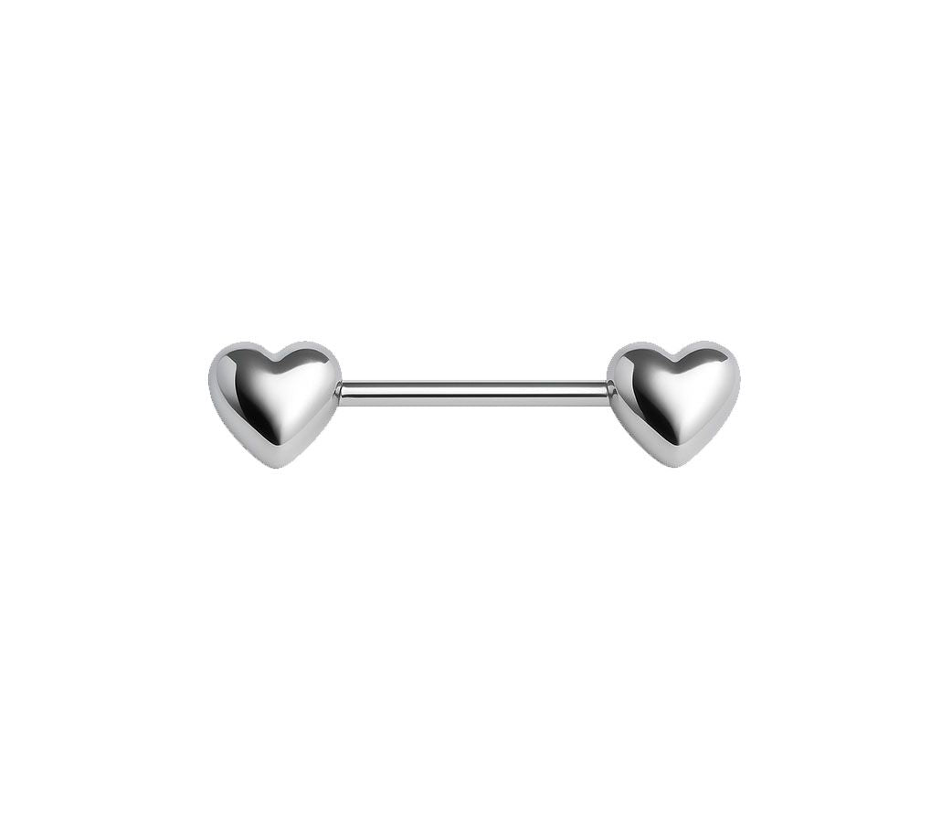 Titan Brustwarzen Barbell mit Herzen