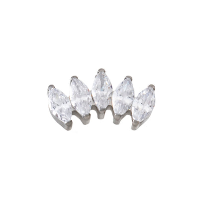 Titan Aufsatz Labret fünf Kristalltropfen Gold | Steel Force