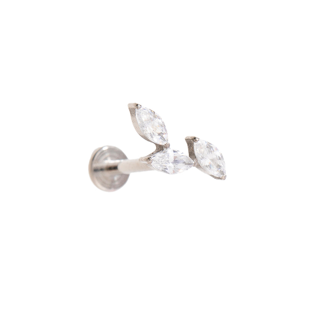 Titan Labret mit 3 Kristallen