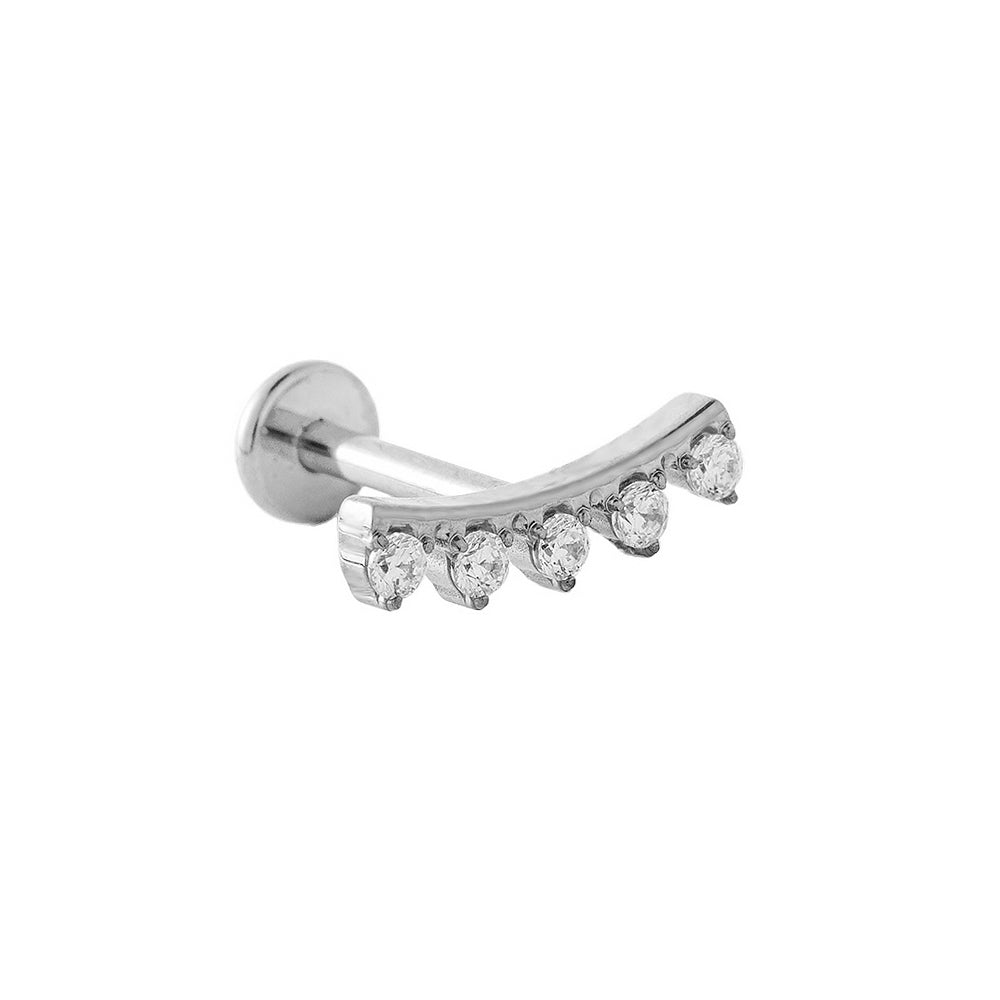 Titan Labret mit 5 eingefasste Kristallen