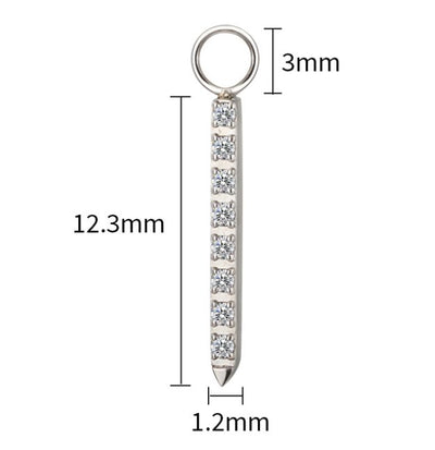 Titan-Labret mit kristallbesetzter baumelnder Bar