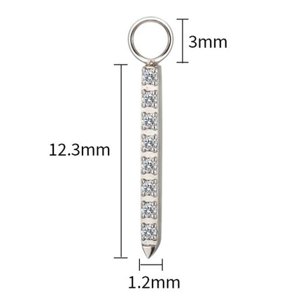 Titan Labret mit Kristallbesetzte baumelnde Bar