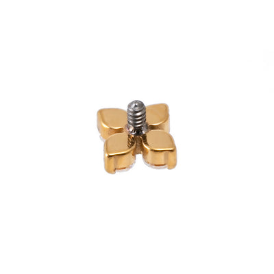 Titan-Aufsatz mit Labret – Blume mit 4 Kristallen