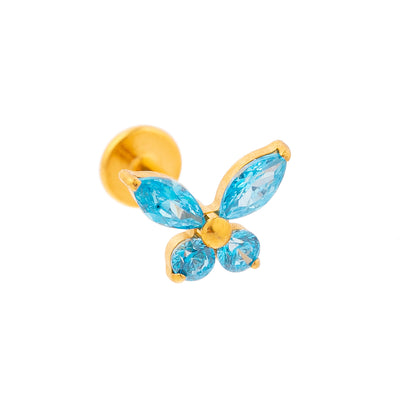 Titan Labret mit Innengewinde – Schmetterling