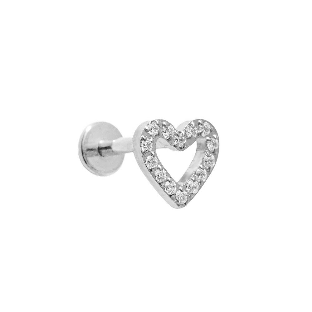 Titan Labret Herz mit Kristallen