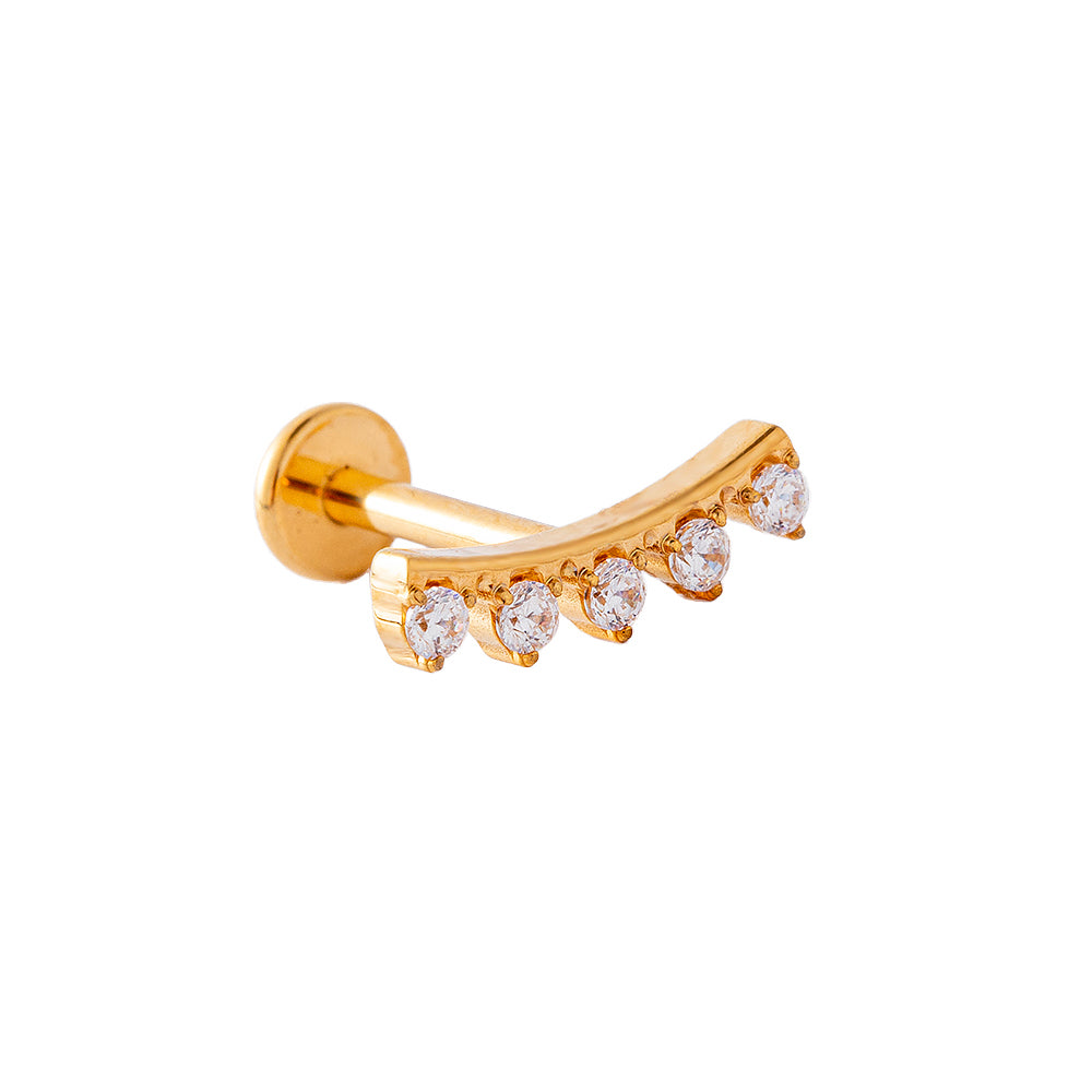 Titan Labret mit 5 eingefasste Kristallen