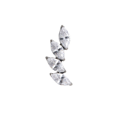 Titan Aufsatz Tropfen Kristall Piercing Zubehör | Steel Force