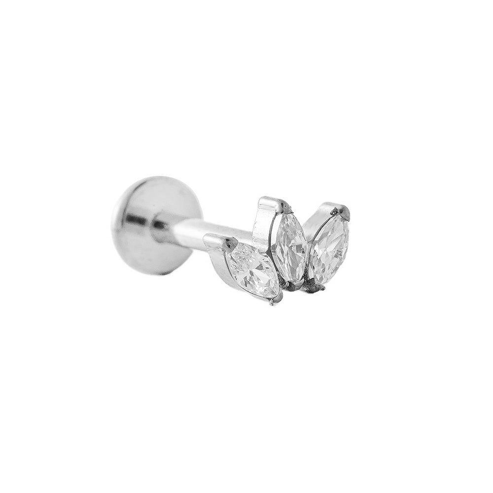 Titan Labret mit 3 eingefasste Marquise