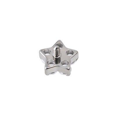 Titan Labret mit Blumenkristallen – Innengewinde