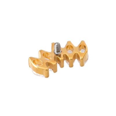 Titan Aufsatz fünf Kristalltropfen Labret Piercing | Steel Force