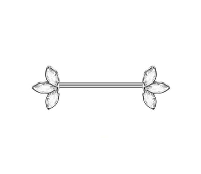Titan Brustwarzen Barbell Lotus 3 Kristallen Gold | Steel Force
