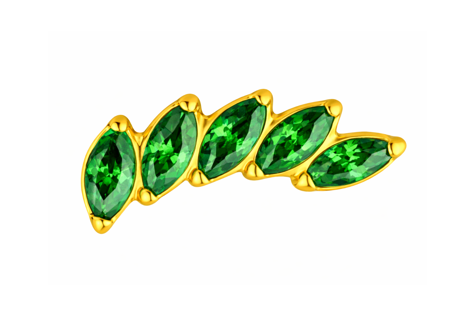 Titan Aufsatz mit Innengewinde – Marquise Zirkonia Cluster