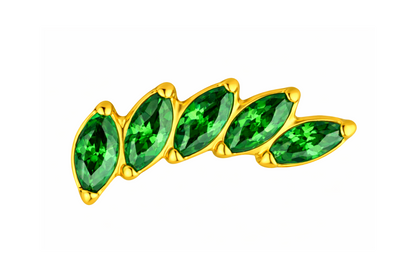 Titan Aufsatz mit Innengewinde – Marquise Zirkonia Cluster