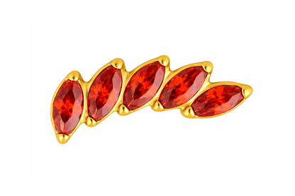 Titan Aufsatz mit Innengewinde – Marquise Zirkonia Cluster