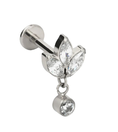 Titan Labret Lotusblüte mit Stein-Anhänger