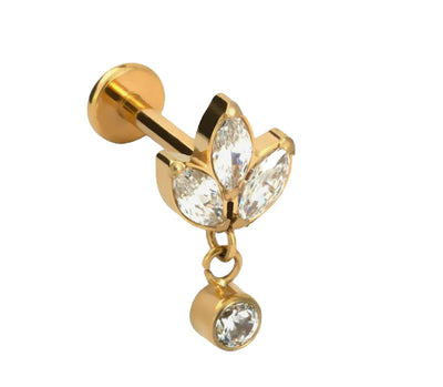 Titan Labret Lotusblüte mit Stein-Anhänger