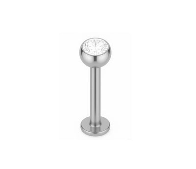 Titan Labret Außengewinde mit Stein Gold | Steel Force