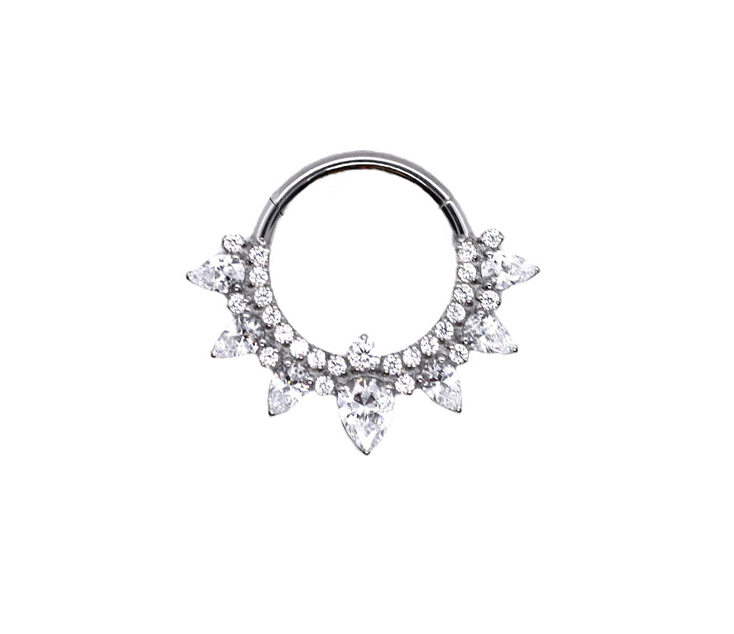 Titan Segmentring mit Kristallen