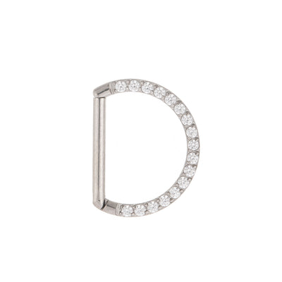 Titan halber Segmentring Kristallen Gold Nasenring | Steel Force