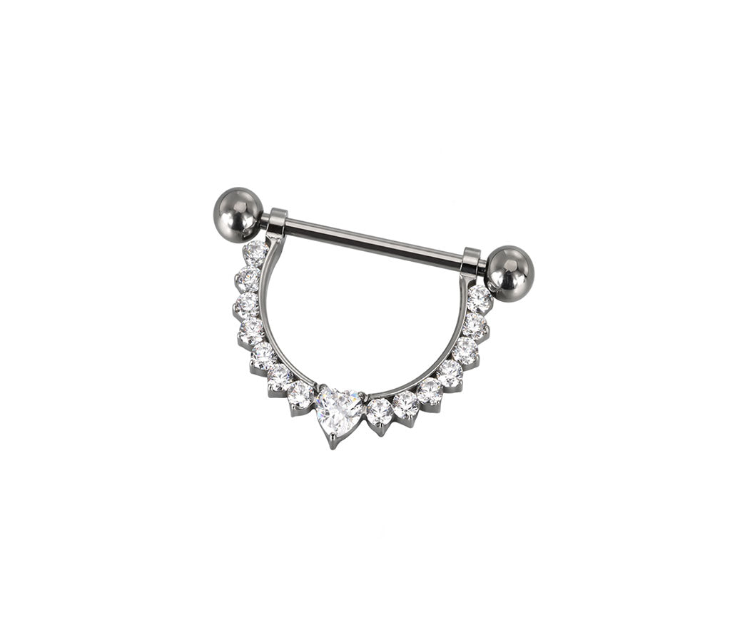 Brustwarzenpiercing mit Kristallen