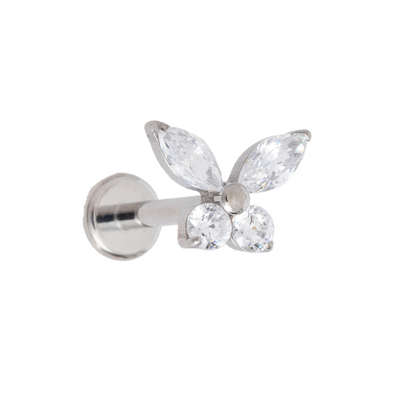Titan Labret mit Innengewinde – Schmetterling