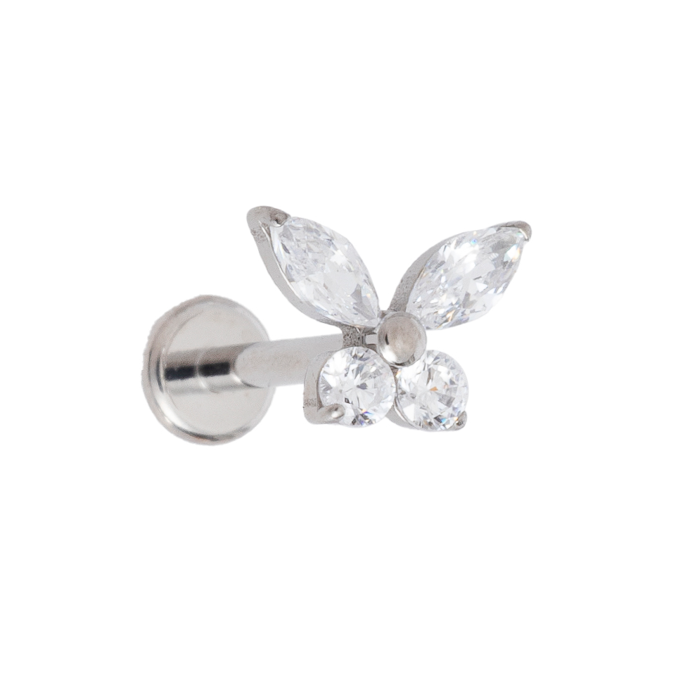 Titan Labret mit Innengewinde  Schmetterling