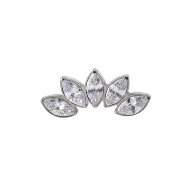 Titan-Labret Lotusblüten Innengewinde Gold Piercing | Steel Force
