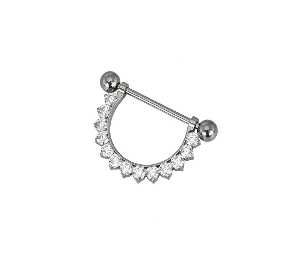 Brustwarzenpiercing mit Kristallen