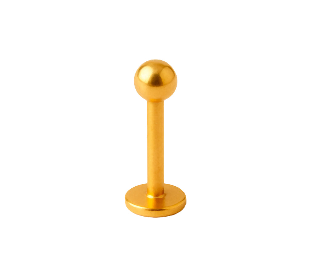Titan Labret mit Außengewinde Gold