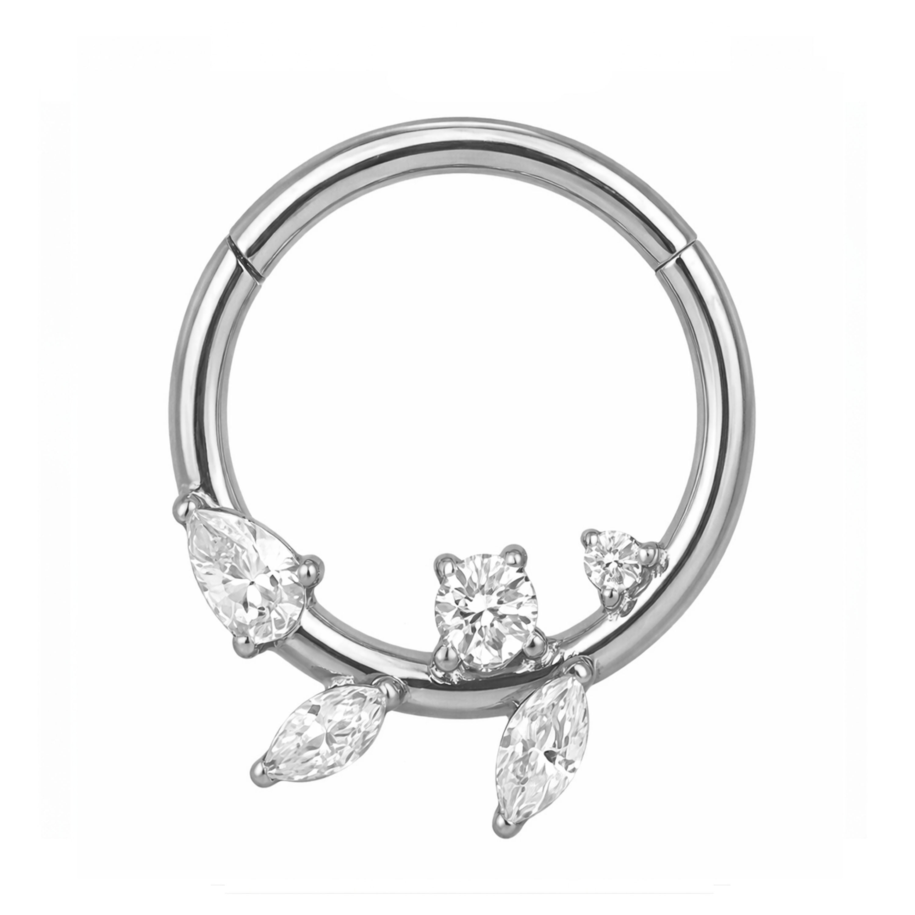 Titan Ast Zirkonia Segmentring Silber Daith | Steel Force
